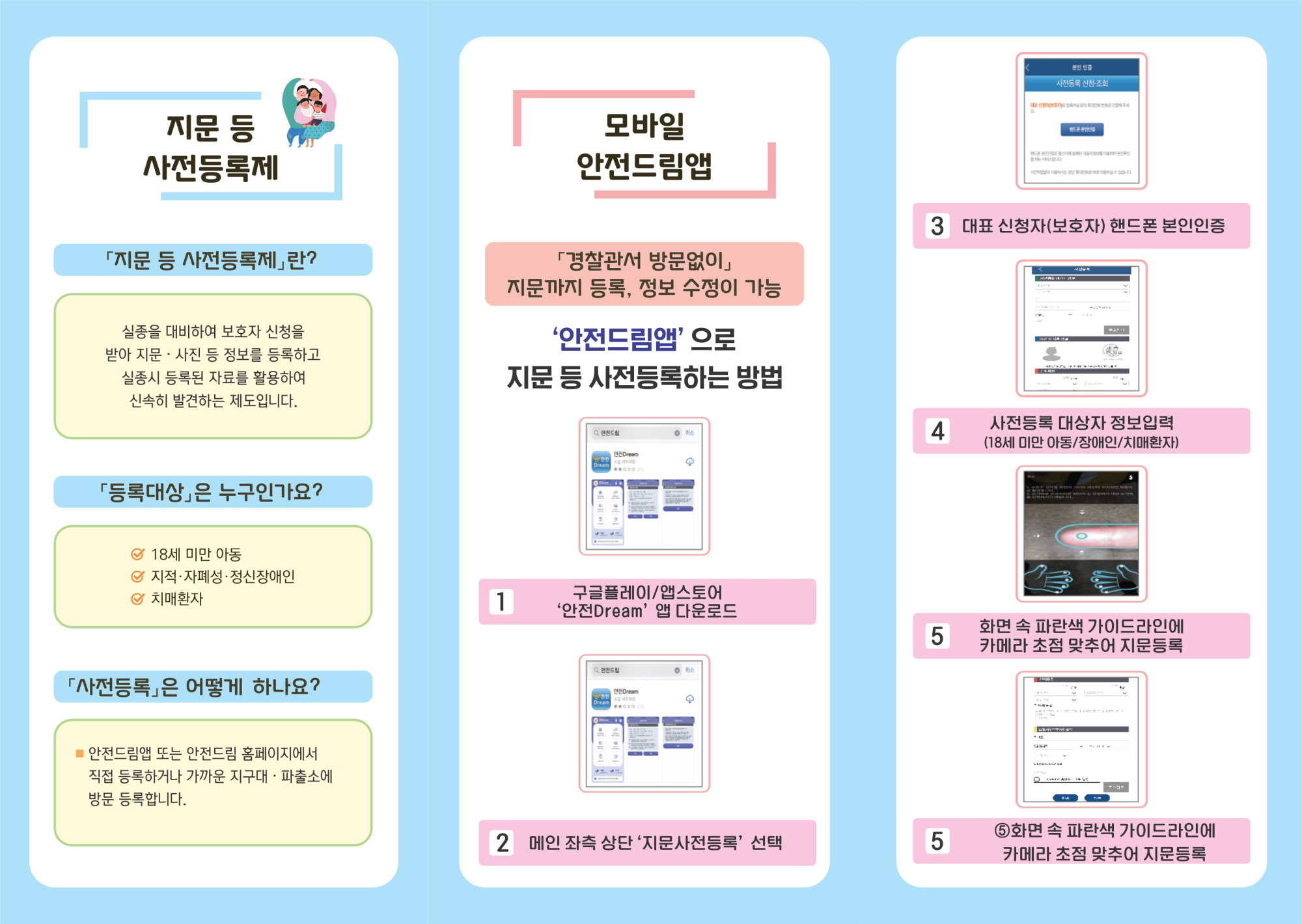 실종예방 지문등록 리플릿 (내지)